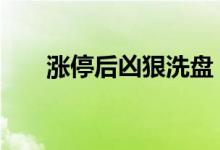 涨停后凶狠洗盘 涨停后凶狠洗盘特征