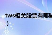 tws相关股票有哪些（tws股票现在什么价格 ）