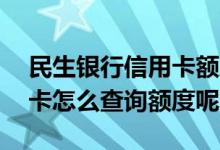 民生银行信用卡额度怎么查询 民生银行信用卡怎么查询额度呢