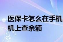 医保卡怎么在手机上查余额 医保卡怎么在手机上查余额 