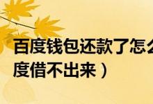 百度钱包还款了怎么不能借了（百度钱包有额度借不出来）