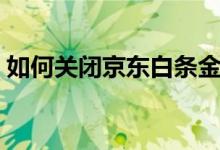 如何关闭京东白条金条（如何关闭京东白条）