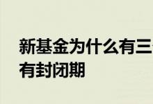 新基金为什么有三个月封闭期 新基金为什么有封闭期