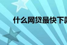 什么网贷最快下款（下款最快的网贷）