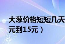 大葱价格短短几天翻几倍（零售价每公斤10元到15元）