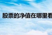 股票的净值在哪里看 股票净值哪里可以查看