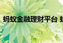 蚂蚁金融理财平台 蚂蚁财富是什么理财平台