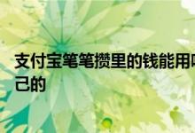 支付宝笔笔攒里的钱能用吗 支付宝笔笔攒得到的钱是不是自己的