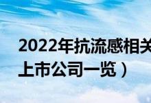 2022年抗流感相关上市公司有哪些（抗流感上市公司一览）