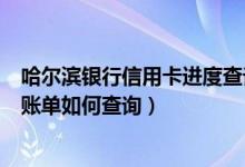 哈尔滨银行信用卡进度查询网上查询（哈尔滨银行信用卡的账单如何查询）