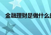 金融理财是做什么的 金融理财是做什么的