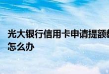 光大银行信用卡申请提额教程 光大银行信用卡申请提额被拒怎么办