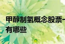 甲醇制氢概念股票一览甲醇制氢上市公司龙头有哪些