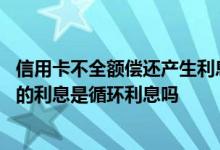 信用卡不全额偿还产生利息是什么 信用卡不全额偿还时产生的利息是循环利息吗