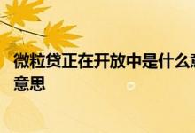 微粒贷正在开放中是什么意思 微粒贷显示开放时通知我什么意思