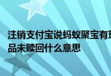 注销支付宝说蚂蚁聚宝有理财产品未赎回 蚂蚁聚宝有理财产品未赎回什么意思