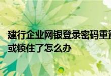建行企业网银登录密码重置 建设银行：建行网银盾密码忘记或锁住了怎么办
