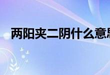 两阳夹二阴什么意思 二阳夹一阴代表什么