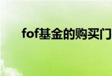 fof基金的购买门槛 FOF基金购买流程