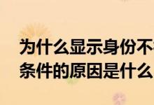 为什么显示身份不符合借款条件 不符合借款条件的原因是什么