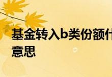 基金转入b类份额什么意思 基金b类份额什么意思
