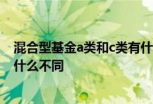 混合型基金a类和c类有什么区别 同一只混合型基金A和C有什么不同