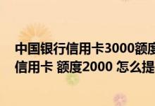 中国银行信用卡3000额度怎么提额 我有一张中国银行都市信用卡 额度2000 怎么提额