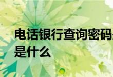 电话银行查询密码是什么意思 电话银行密码是什么