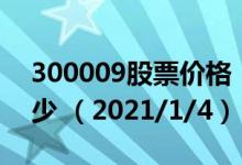 300009股票价格（300009股票价格今天多少 （2021/1/4））