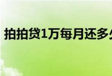 拍拍贷1万每月还多少 拍拍贷1万每月还多少