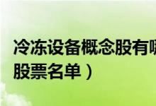 冷冻设备概念股有哪些（冷冻设备概念股相关股票名单）