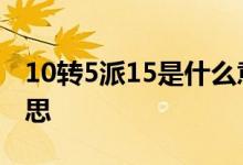 10转5派15是什么意思 10转3派1 5是什么意思