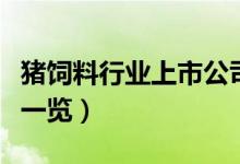 猪饲料行业上市公司有哪些（猪饲料股票名单一览）