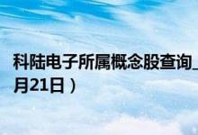 科陆电子所属概念股查询_科陆电子股价实时行情（2021年4月21日）