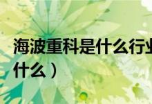 海波重科是什么行业的（海波重科主营业务是什么）