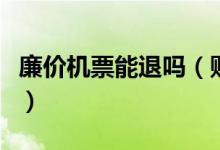 廉价机票能退吗（购买廉价机票需要注意什么）