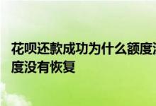 花呗还款成功为什么额度没有恢复 花呗已经还款了为什么额度没有恢复