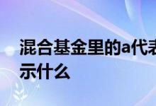 混合基金里的a代表什么 混合基金后面AC表示什么