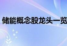 储能概念股龙头一览 储能概念股龙头有哪些 