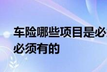 车险哪些项目是必须买的 入车险哪些项目是必须有的