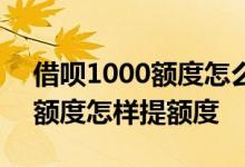 借呗1000额度怎么使用 借呗开通只有1000额度怎样提额度