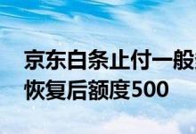 京东白条止付一般多久能恢复 京东白条止付恢复后额度500