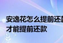 安逸花怎么提前还款未出账单 安逸花3个周期才能提前还款