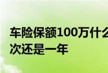 车险保额100万什么意思 车险保额100万是一次还是一年