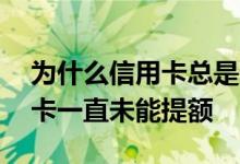 为什么信用卡总是无法提额 为什么我的信用卡一直未能提额