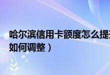 哈尔滨信用卡额度怎么提升（哈尔滨银行信用卡的临时额度如何调整）