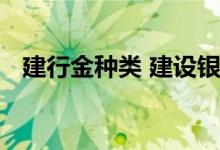 建行金种类 建设银行：账户金有哪些品种