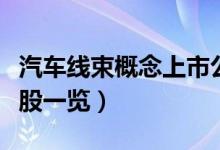 汽车线束概念上市公司有那些（汽车线束龙头股一览）