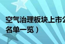 空气治理板块上市公司有哪些（空气治理股票名单一览）