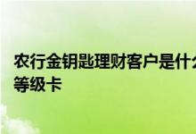 农行金钥匙理财客户是什么意思 农行金钥匙理财客户是什么等级卡